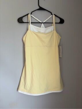 Kimmie & V Yellow Slip Mini Dress with White Trim